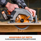 Evolution Power Tools Evolution Cordless R185CCS-Li 7-1/4 Brushless 20V Circular Saw Li-Ion EXT Inc Multi-Material Blade, view 6