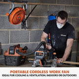 Evolution Power Tools Evolution Cordless R240FAN-Li Work Fan 20V Li-Ion EXT, view 2