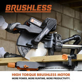 Evolution Power Tools Evolution Cordless R255SMS-DB-Li: Dual Bevel Sliding Miter Saw With 10 in. Multi-Material Blade, view 6