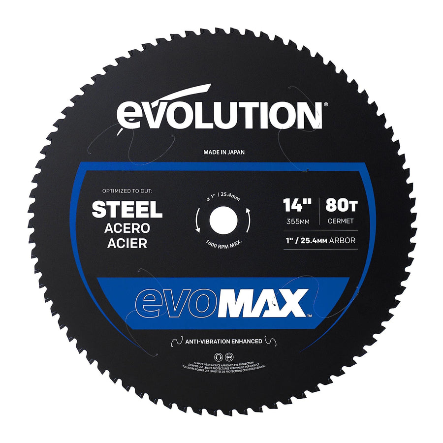 Evolution Power Tools Evolution EVOMAX14ST | 14 in. | 80T | Professional Grade Mild Steel Cermet Blade