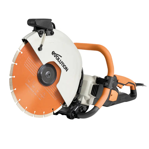 Evolution Power Tools Evolution R14DCT | 14 in. | 20A Plug | Electric Concrete Saw | Water Fed Dust Suppression | Premium Diamond Blade Included