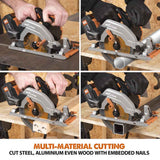 Evolution Power Tools Evolution Cordless R165CCS-Li 6-1/2 in Circular Saw 20V Li-Ion EXT Inc Multi-Material Blade, view 4