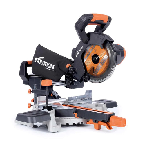 Evolution Power Tools Evolution Cordless R185SMS-Li 7-1/4 in Sliding Miter Saw 20V Li-Ion EXT Inc Multi-Material Blade
