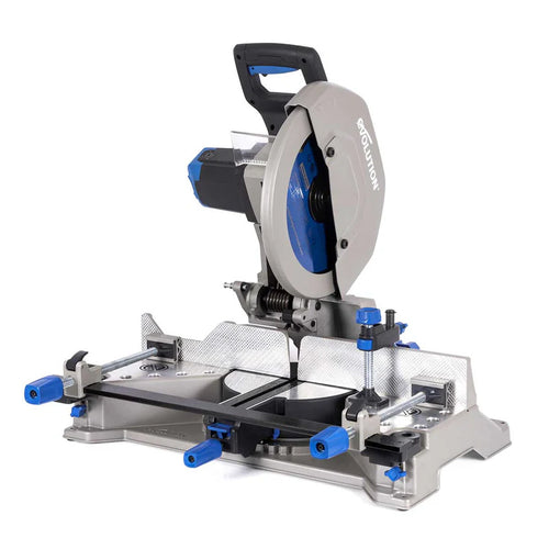 Evolution Power Tools Evolution S355MCS: Metal Cutting Mitering Chop Saw With 14 in. Mild Steel Blade | Heavy Duty