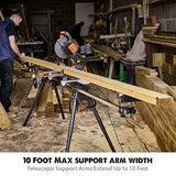 Evolution Power Tools Evolution Universal Heavy-Duty Miter Saw Stand PLUS (XL): 10 Ft Support Arms / 661 Lbs Load Capacity with Wheels, view 2