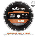 Evolution Power Tools Evolution EVOMAX 10 In. Cordless Specific, Premium Diamond Ultra Thin kerf Blade, view 2