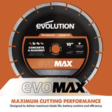 Evolution Power Tools Evolution EVOMAX 10 In. Cordless Specific, Premium Diamond Ultra Thin kerf Blade, view 3