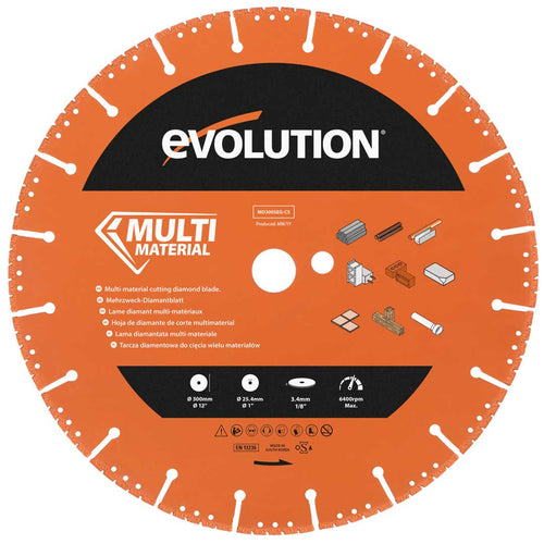 Evolution Power Tools Evolution MD300SEG-CS | 12 in. | Segmented Edge | 1 in. Arbor | Multi-Purpose, Metal Cutting Diamond Blade