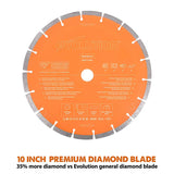 Evolution Power Tools Evolution PD255SEG-CS | 10 in. | 7/8 in Arbor | High Diamond Concentration | Segmented Premium Diamond Blade, view 2
