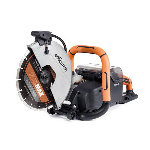Evolution Power Tools Evolution Cordless R10DCT-Li | 10 In. | Concrete Saw | Automatic Water-Fed Dust Suppression | Premium Thin Kerf Diamond Blade Included