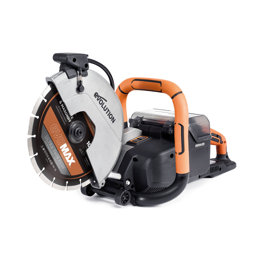 Evolution Power Tools Evolution Cordless R10DCT-Li | 10 In. | Concrete Saw | Automatic Water-Fed Dust Suppression | Premium Thin Kerf Diamond Blade Included