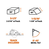 Evolution Power Tools Evolution R185CCSX: Multi-Material Cutting Circular Saw 7-1/4 in. Blade With 3ft, 4in. Track Included, view 5