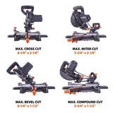 Evolution Power Tools Evolution R185SMS+: Single Bevel Sliding Miter Saw With 7-1/4 in. Multi-Material Cutting Blade, view 4