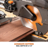 Evolution Power Tools Evolution R185SMS+: Single Bevel Sliding Miter Saw With 7-1/4 in. Multi-Material Cutting Blade, view 6