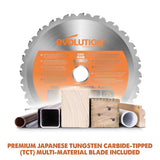Evolution Power Tools Evolution R210CMS: Compound Miter Saw With 8-1/4 in. Multi-Material Cutting Blade, view 6