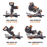 Evolution Power Tools Evolution R255SMS+: Single Bevel Sliding Miter Saw With 10 in. Multi-Material Cutting Blade, view 4