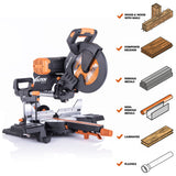 Evolution Power Tools Evolution R255SMS-DB+: Dual Bevel Sliding Miter Saw With 10 in. Multi-Material Cutting Blade, view 4