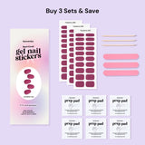 EyeCandys Raspberry Milk Gel Nail Sticker Set, view 4