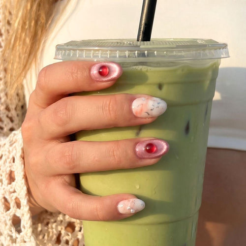 EyeCandys Raspberry Ripple Press-On Nails