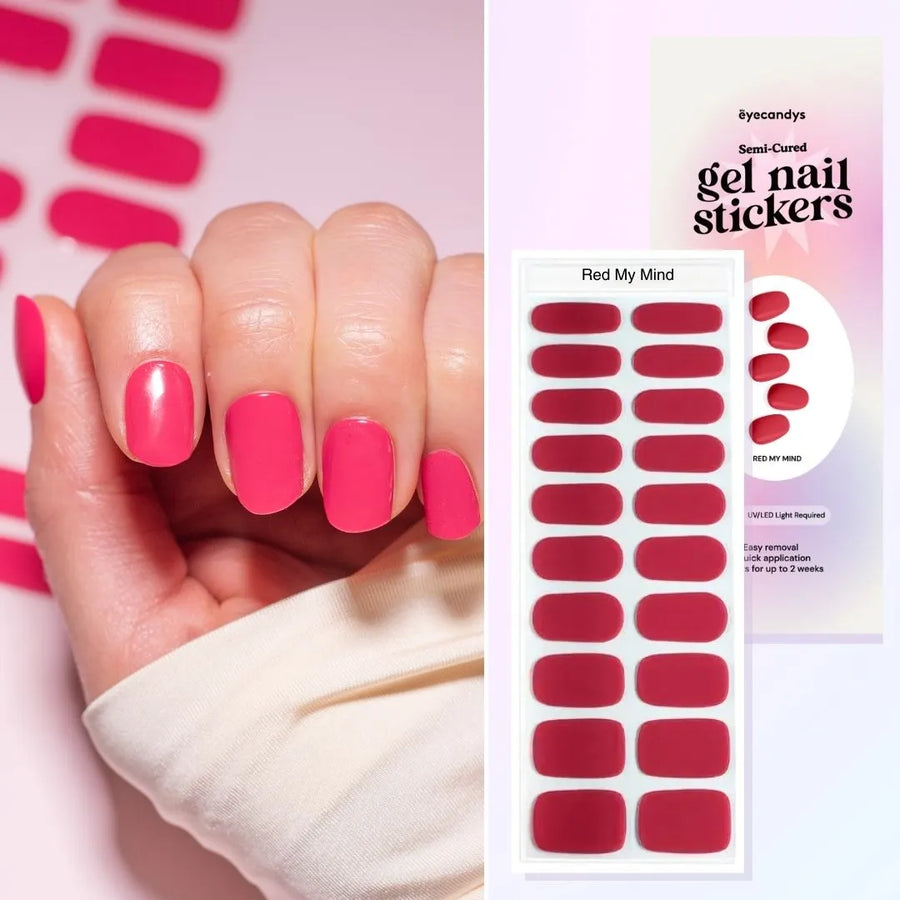 EyeCandys Red My Mind Gel Nail Sticker Set