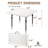 FanttikOutdoor Zeta S4 Pro 34" Square Folding Table, view 3