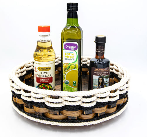 Foxcreek Baskets 13 inch Lazy Susan Basket-Cottage Black