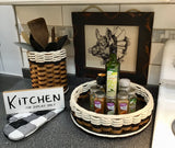 Foxcreek Baskets 13 inch Lazy Susan Basket-Cottage Black, view 5