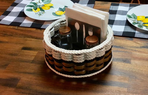 Foxcreek Baskets 9 inch Lazy Susan Basket-Cottage Black