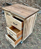 Foxcreek Baskets Ambrosia Maple Small Mobile Kitchen Island with Walnut Butcher Block, view 2