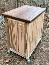 Foxcreek Baskets Ambrosia Maple Small Mobile Kitchen Island with Walnut Butcher Block, view 4