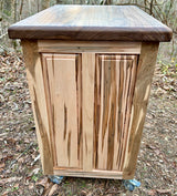 Foxcreek Baskets Ambrosia Maple Small Mobile Kitchen Island with Walnut Butcher Block, view 5