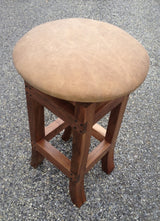 Foxcreek Baskets Stool--Solid Black Walnut w/18 in. leather seats, view 2