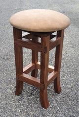 Foxcreek Baskets Stool--Solid Black Walnut w/18 in. leather seats, view 3