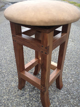 Foxcreek Baskets Stool--Solid Black Walnut w/18 in. leather seats, view 4