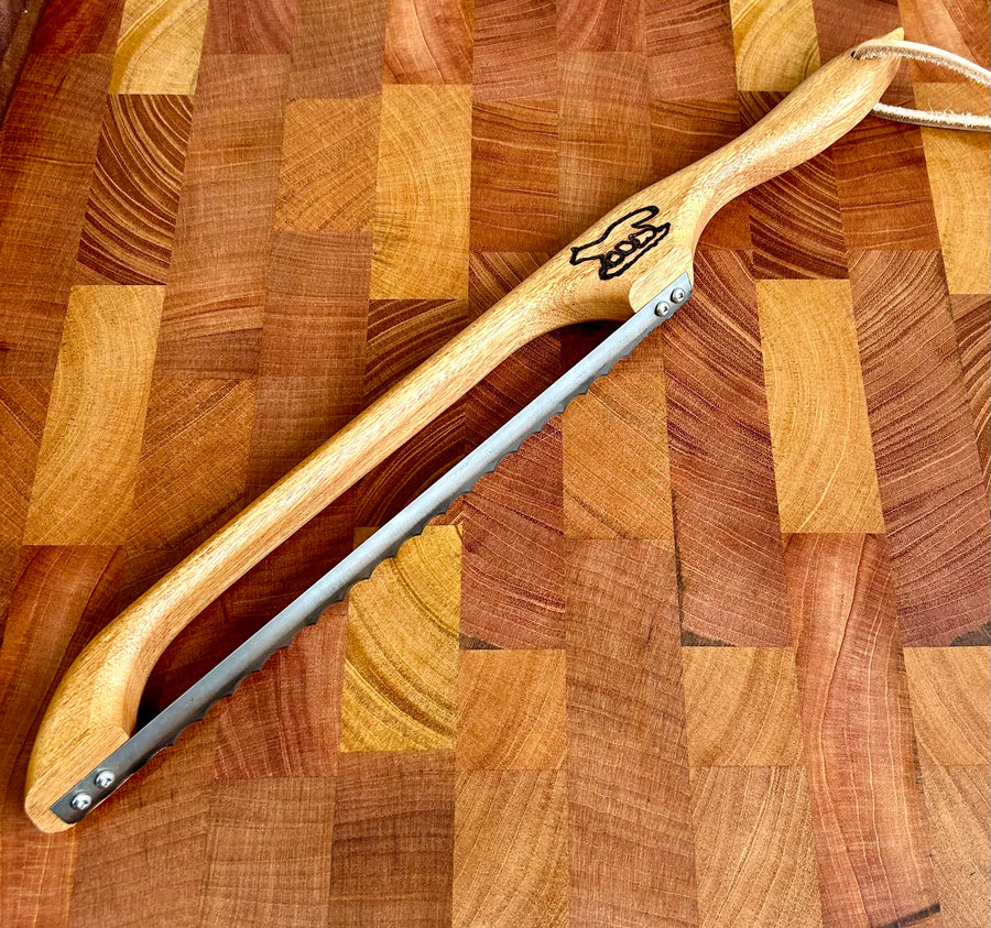 Foxcreek Baskets Gold level Sourdough Bread knife/ Beef Brisket Mahogany Bow Knife