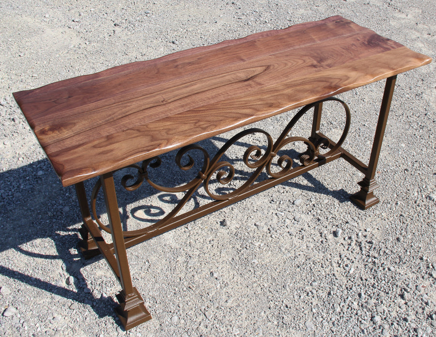 Foxcreek Baskets Bench- Black Walnut and Steel Bench 18x48