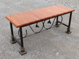 Foxcreek Baskets Bench-mahogany and wrought iron, view 3