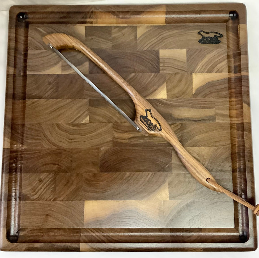 Foxcreek Baskets Cutting board-Black Walnut End Grain w/drip trail