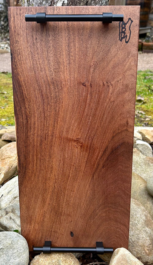 Foxcreek Baskets Charcuterie Board- Brazilian Mesquite w/black industrial handles