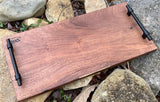 Foxcreek Baskets Charcuterie Board- Brazilian Mesquite w/black industrial handles, view 2
