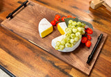 Foxcreek Baskets Charcuterie Board- Brazilian Mesquite w/black industrial handles, view 4