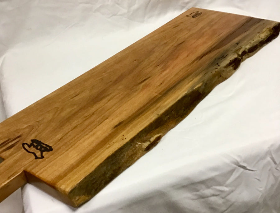 Foxcreek Baskets Charcuterie Board- Cherry Live Edge Skinny w/handle