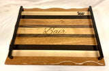Foxcreek Baskets Charcuterie Board-Exotic Wood Stripes w/handle, view 4