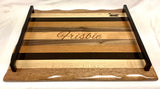 Foxcreek Baskets Charcuterie Board-Exotic Wood Stripes w/handle, view 6