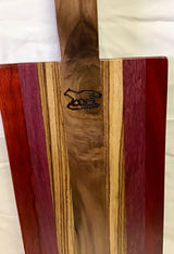 Foxcreek Baskets Charcuterie Board-Stripe w/exotic wood and wood handle, view 4