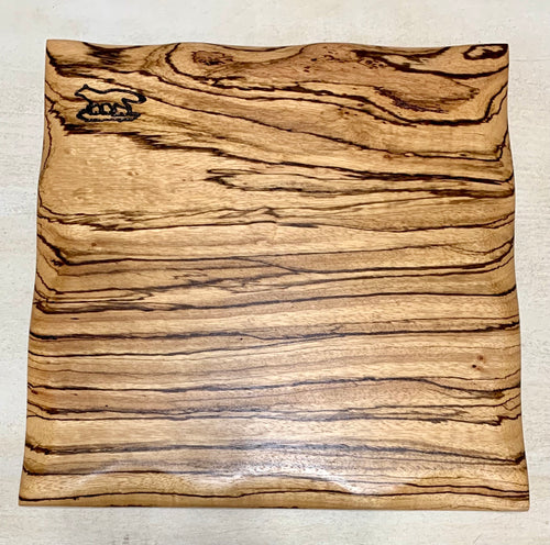 Foxcreek Baskets Charcuterie Board-Zebra Wood w/waned edge