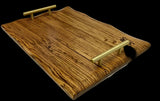 Foxcreek Baskets Charcuterie Board-Zebra Wood w/waned edge, view 2