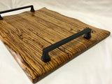 Foxcreek Baskets Charcuterie Board-Zebra Wood w/waned edge, view 3