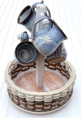Foxcreek Baskets Coffee Bar Lazy Susan Basket-Cottage Grey, view 3