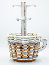 Foxcreek Baskets Coffee Mug Lazy Susan Basket-- Cottage Grey, view 3